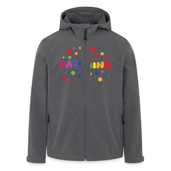 Fasching bunte Karneval Fastnacht Aufschrift - Recycelte Männer Softshell-Jacke von Stanley/Stella - Schwarz - Vorne - AI Model Male 185 light (185cm)