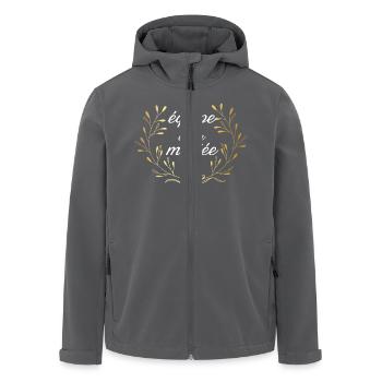 Équipe de la mariée couronne doré - Veste softshell homme en polyester recyclé Stanley/Stella - noir - Devant - AI Model Male 185 light (185cm)