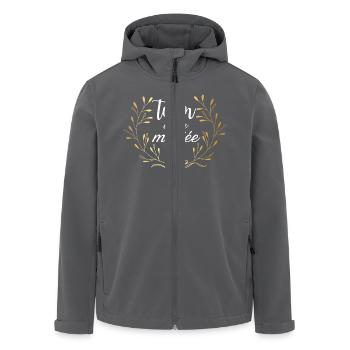 Team de la mariée couronne doré - Veste softshell homme en polyester recyclé Stanley/Stella - noir - Devant - AI Model Male 185 light (185cm)