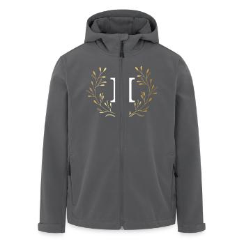 Letter h Gold Floral Crown - Men’s Recycled Softshell Jacket by Stanley/Stella - black - Front - AI Model Male 185 light (185cm)