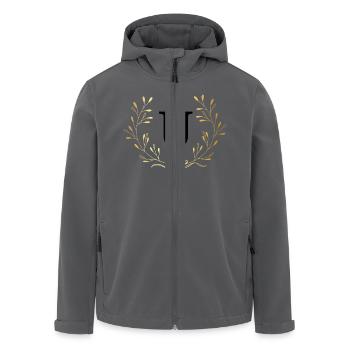 Letter U Gold Floral Crown - Men’s Recycled Softshell Jacket by Stanley/Stella - black - Front - AI Model Male 185 light (185cm)