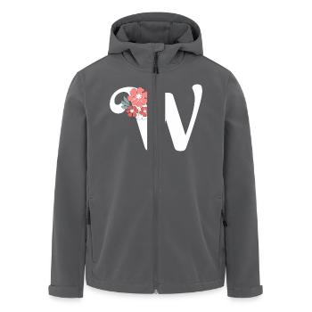 Lettre w fleurs minimalistes - Veste softshell homme en polyester recyclé Stanley/Stella - noir - Devant - AI Model Male 185 light (185cm)