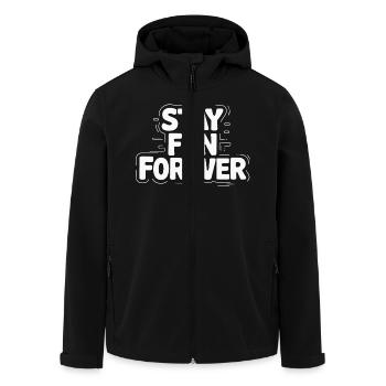 RESTEZ AMUSANT POUR TOUJOURS - Veste softshell homme en polyester recyclé Stanley/Stella - noir - Devant - AI Model Male 185 light (185cm)