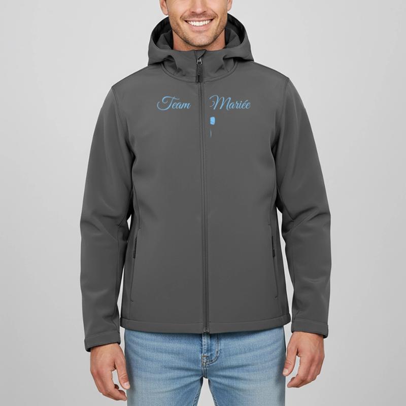 Team The Bride Blue Bow Men’s Recycled Softshell Jacket by Stanley/Stella