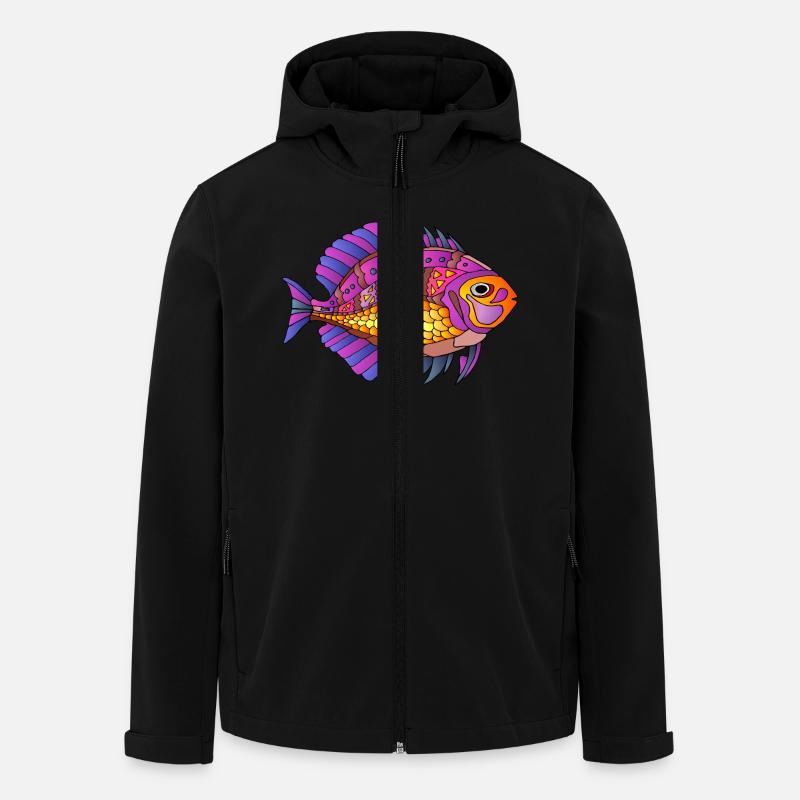 Fisch - Recycelte Männer Softshell-Jacke von Stanley/Stella - Schwarz