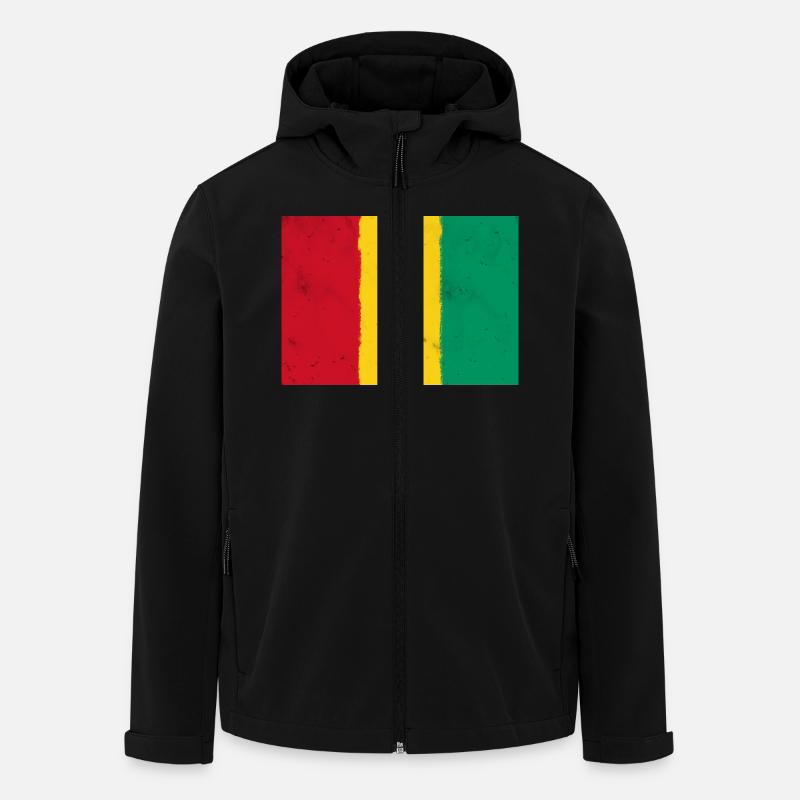 Drapeau de la Guinée - Guinée - Veste softshell homme en polyester recyclé Stanley/Stella - noir