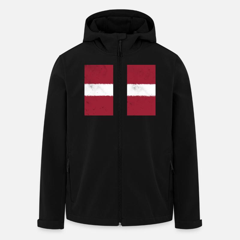 Flagge von Lettland - Recycelte Männer Softshell-Jacke von Stanley/Stella - Schwarz