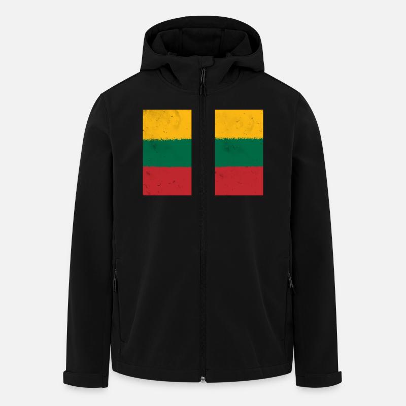 Drapeau de la Lituanie - Veste softshell homme en polyester recyclé Stanley/Stella - noir