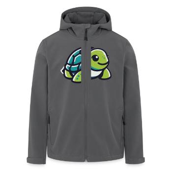 Grüne Landschildkröte - Recycelte Männer Softshell-Jacke von Stanley/Stella - Schwarz - Vorne - AI Model Male 185 light (185cm)