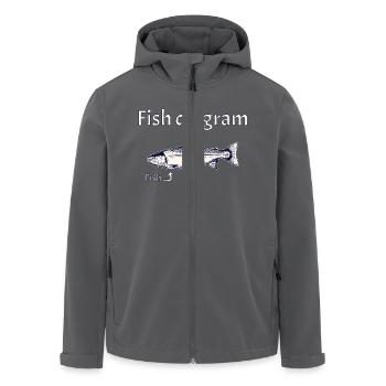 Fish diagram - Explained simply - Recycelte Männer Softshell-Jacke von Stanley/Stella - Schwarz - Vorne - AI Model Male 185 light (185cm)