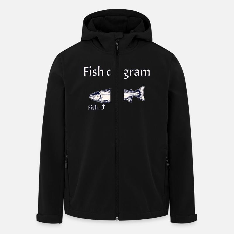 Fish diagram - Explained simply - Men’s Recycled Softshell Jacket by Stanley/Stella - black