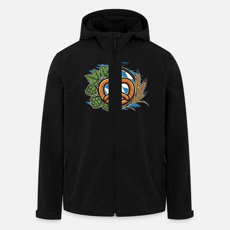 Brezel Zünftig Bayern Bierzelt - Recycelte Männer Softshell-Jacke von Stanley/Stella - Schwarz