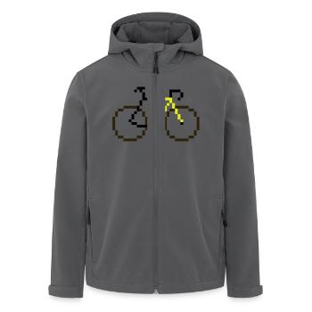 On Yer Bike - Men’s Recycled Softshell Jacket by Stanley/Stella - black - Front - AI Model Male 185 light (185cm)