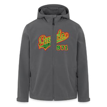 Guadeloupe Gwada 971 Cannabis - Veste softshell homme en polyester recyclé Stanley/Stella - noir - Devant - AI Model Male 185 light (185cm)