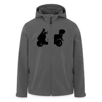 Daelim S3 Silhouette seitlich von links - Recycelte Männer Softshell-Jacke von Stanley/Stella - Schwarz - Vorne - AI Model Male 185 light (185cm)