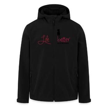 Life is better with a Whippet - Recycelte Männer Softshell-Jacke von Stanley/Stella - Schwarz - Vorne - AI Model Male 185 light (185cm)
