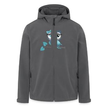 Eule_Schnee-Eule - Recycelte Männer Softshell-Jacke von Stanley/Stella - Schwarz - Vorne - AI Model Male 185 light (185cm)