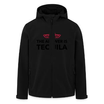 The answer is Tequila - Men’s Recycled Softshell Jacket by Stanley/Stella - black - Front - AI Model Male 185 light (185cm)
