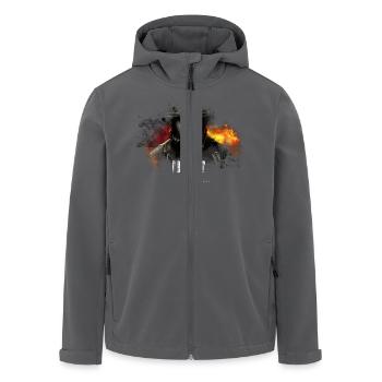 Motiv Protect your City für dunklen Untergrund - Recycelte Männer Softshell-Jacke von Stanley/Stella - Schwarz - Vorne - AI Model Male 185 light (185cm)