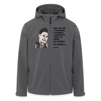 George ORWELL - un Peuple qui... - Veste softshell homme en polyester recyclé Stanley/Stella - noir - Devant - AI Model Male 185 light (185cm)