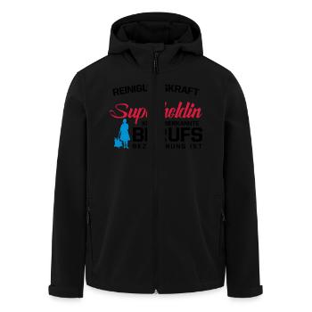 Reinigungskraft - Recycelte Männer Softshell-Jacke von Stanley/Stella - Schwarz - Vorne - AI Model Male 185 light (185cm)