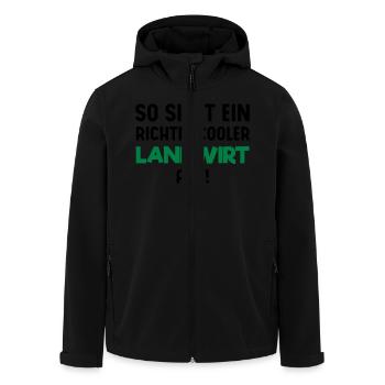 Cooler Landwirt - Recycelte Männer Softshell-Jacke von Stanley/Stella - Schwarz - Vorne - AI Model Male 185 light (185cm)