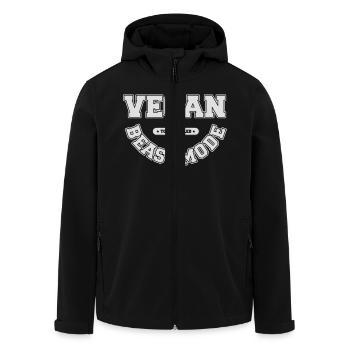 VeganBeastmode [white+outline] [vector] - Recycelte Männer Softshell-Jacke von Stanley/Stella - Schwarz - Vorne - AI Model Male 185 light (185cm)