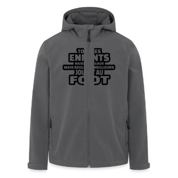 seuls les meilleurs jouent au foot - Veste softshell homme en polyester recyclé Stanley/Stella - noir - Devant - AI Model Male 185 light (185cm)