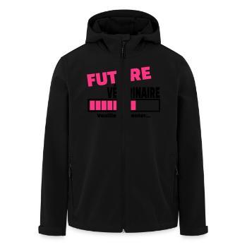 future vétérinaire - Veste softshell homme en polyester recyclé Stanley/Stella - noir - Devant - AI Model Male 185 light (185cm)