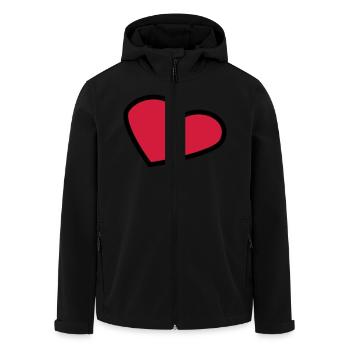 perspective_heart_outline_2c - Men’s Recycled Softshell Jacket by Stanley/Stella - black - Front - AI Model Male 185 light (185cm)