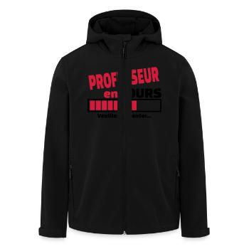 professeur en cours - Veste softshell homme en polyester recyclé Stanley/Stella - noir - Devant - AI Model Male 185 light (185cm)