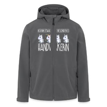 HANDWERKERIN - Toll - Recycelte Männer Softshell-Jacke von Stanley/Stella - Schwarz - Vorne - AI Model Male 185 light (185cm)