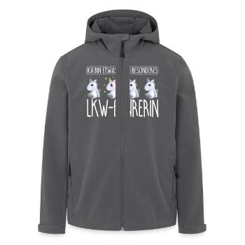 LKW-FAHRERIN - Toll - Recycelte Männer Softshell-Jacke von Stanley/Stella - Schwarz - Vorne - AI Model Male 185 light (185cm)