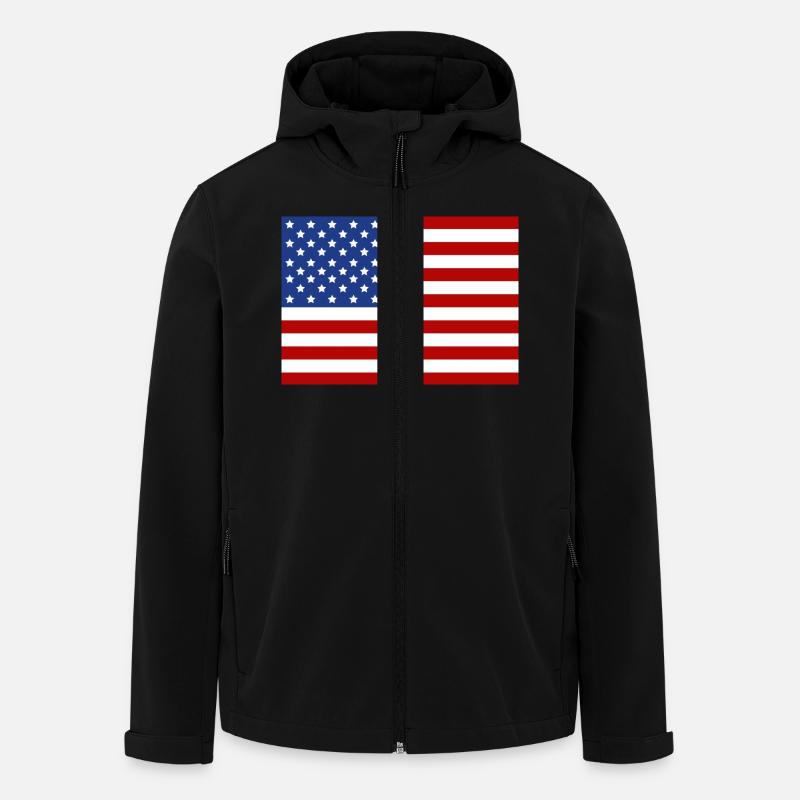 usa - Recycelte Männer Softshell-Jacke von Stanley/Stella - Schwarz
