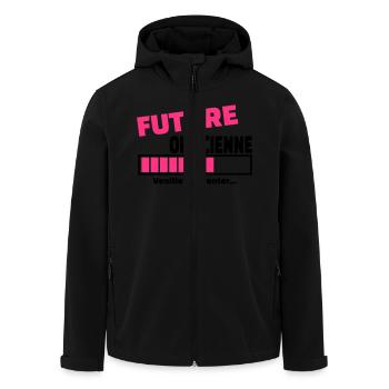 future opticienne - Veste softshell homme en polyester recyclé Stanley/Stella - noir - Devant - AI Model Male 185 light (185cm)