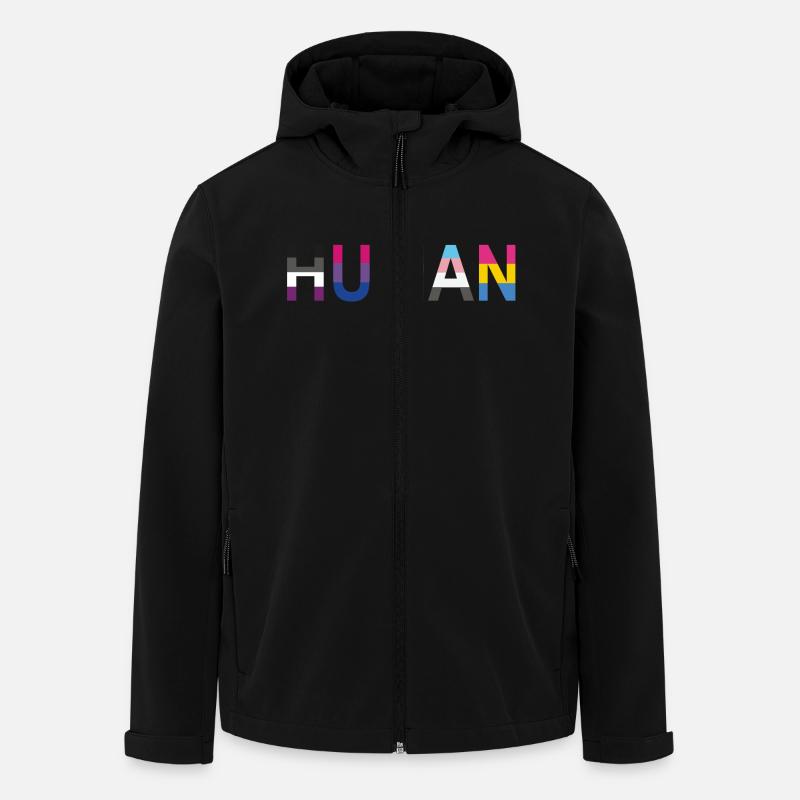 HUMAN - Recycelte Männer Softshell-Jacke von Stanley/Stella - Schwarz