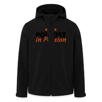 Polizist Rente Ruhestand Pension Geschenk - Recycelte Männer Softshell-Jacke von Stanley/Stella - Schwarz - Vorne - AI Model Male 185 light (185cm)