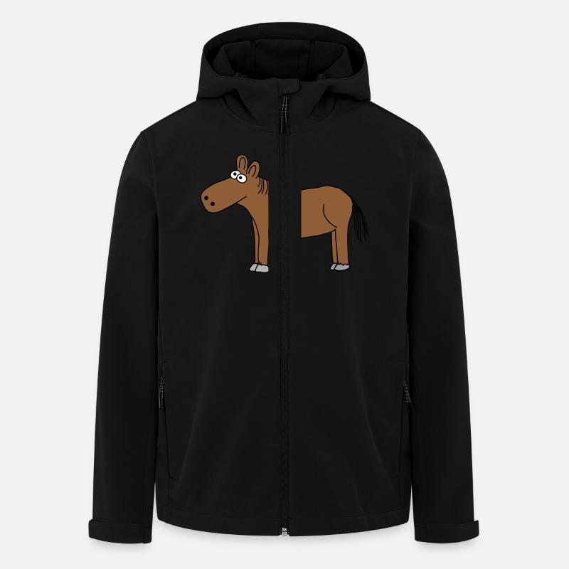 Pferde - Recycelte Männer Softshell-Jacke von Stanley/Stella - Schwarz