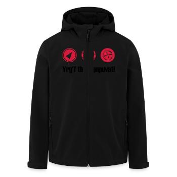 rot13 geocaching - Recycelte Männer Softshell-Jacke von Stanley/Stella - Schwarz - Vorne - AI Model Male 185 light (185cm)