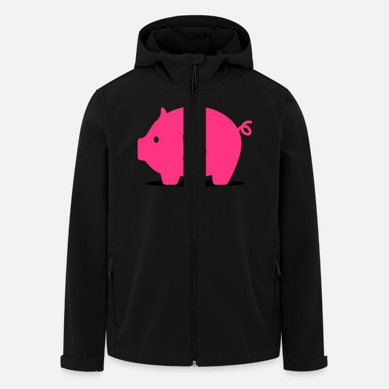 Rosa Sparschwein - Recycelte Männer Softshell-Jacke von Stanley/Stella - Schwarz
