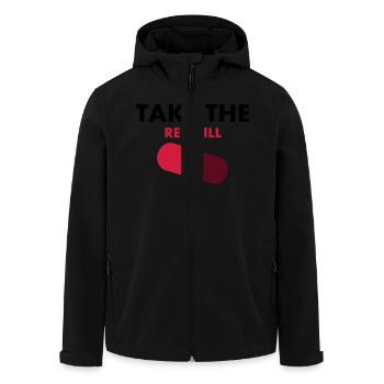 take_the_red_pill - Recycelte Männer Softshell-Jacke von Stanley/Stella - Schwarz - Vorne - AI Model Male 185 light (185cm)