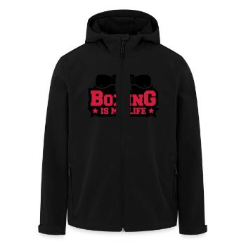 boxing_is_my_life_c2 - Veste softshell homme en polyester recyclé Stanley/Stella - noir - Devant - AI Model Male 185 light (185cm)