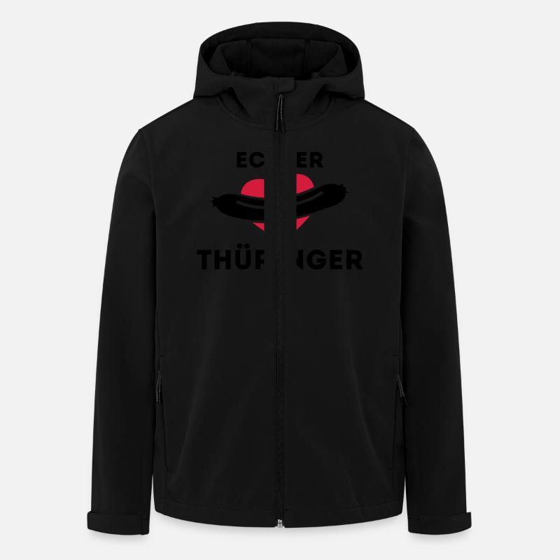 Réel Thuringe - Bratwurst amour - Veste softshell homme en polyester recyclé Stanley/Stella - noir