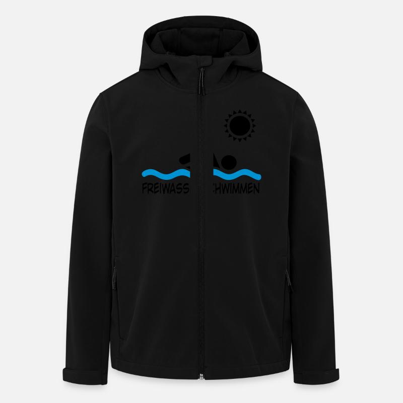 Freiwasserschwimmen - Recycelte Männer Softshell-Jacke von Stanley/Stella - Schwarz