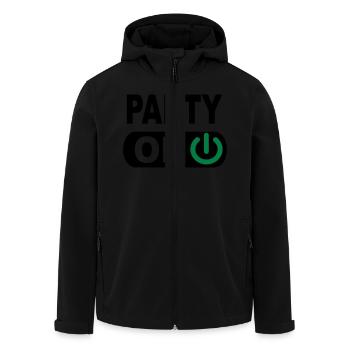 party - Men’s Recycled Softshell Jacket by Stanley/Stella - black - Front - AI Model Male 185 light (185cm)