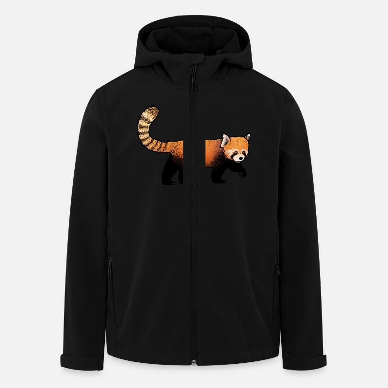 Panda Roux / Red Panda 02 - Veste softshell homme en polyester recyclé Stanley/Stella - noir