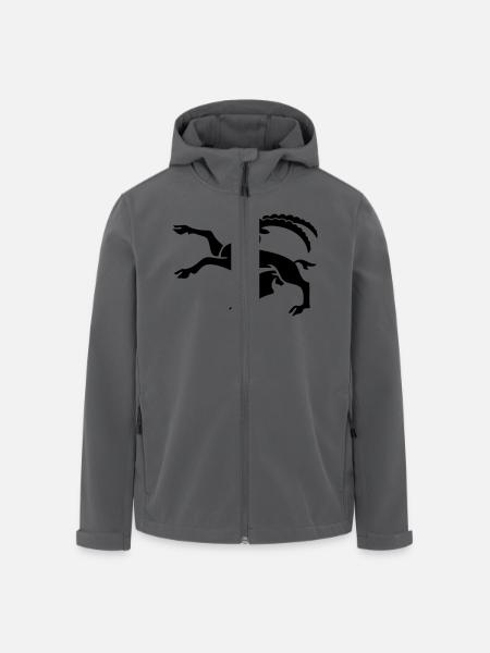 drawing ibex canton of Graubunden switzerland - Men’s Recycled Softshell Jacket by Stanley/Stella - black