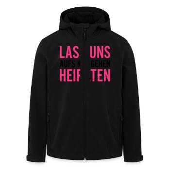 LASS UNS AUFS KLO GEHEN HEIRATEN - Recycelte Männer Softshell-Jacke von Stanley/Stella - Schwarz - Vorne - AI Model Male 185 light (185cm)