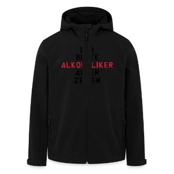 Alkohol - Alkoholiker - Alkoholikerin - Aperitif - Recycelte Männer Softshell-Jacke von Stanley/Stella - Schwarz - Vorne - AI Model Male 185 light (185cm)