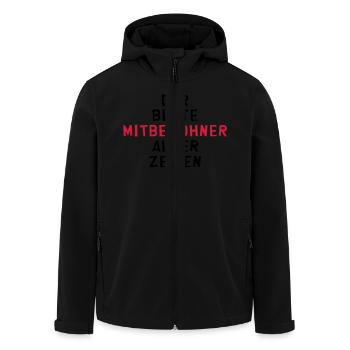 Mitbewohner Mitbewohnerin Freund Freundschaft Nähe - Recycelte Männer Softshell-Jacke von Stanley/Stella - Schwarz - Vorne - AI Model Male 185 light (185cm)